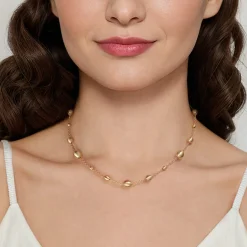 Clearance Gabriel & Co. 14K Yellow Plain Gold Bujukan Ball Station Necklace
