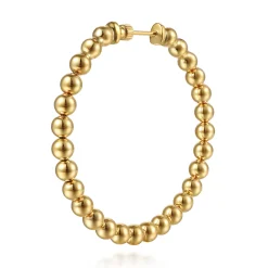 Outlet Gabriel & Co. 14K Yellow Plain Gold Bujukan Beads Classic Hoop Earrings