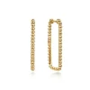 Best Gabriel & Co. 14K Yellow Plain Gold Bujukan Beads 30mm Rectangle Hoop Earrings