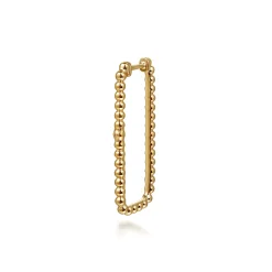 Best Gabriel & Co. 14K Yellow Plain Gold Bujukan Beads 30mm Rectangle Hoop Earrings