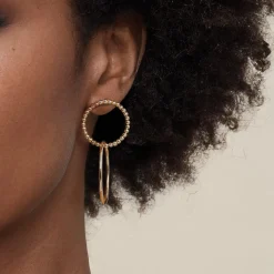 Gabriel & Co. 14K Yellow Plain Gold Bujukan Beads Stud Drop Earrings
