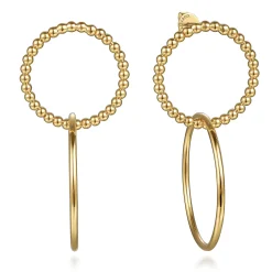 Gabriel & Co. 14K Yellow Plain Gold Bujukan Beads Stud Drop Earrings