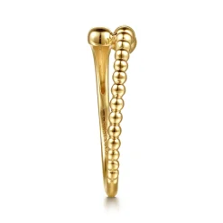 Hot Gabriel & Co. 14K Yellow Plain Gold Bujukan Bypass Ring