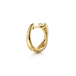Discount Gabriel & Co. 14K Yellow Plain Gold Bujukan Criss Cross Huggie Earrings