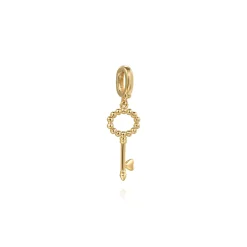 Clearance Gabriel & Co. 14K Yellow Plain Gold Bujukan Key Charm Pendant With Detachable Bail