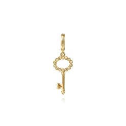 Clearance Gabriel & Co. 14K Yellow Plain Gold Bujukan Key Charm Pendant With Detachable Bail