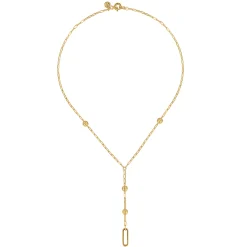 Hot Gabriel & Co. 14K Yellow Plain Gold Bujukan Link Chain Y Necklace