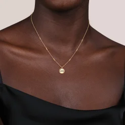 Sale Gabriel & Co. 14K Yellow Plain Gold Bujukan Love Medallion Necklace