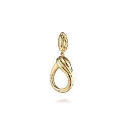 Best Gabriel & Co. 14K Yellow Plain Gold Bujukan Lock Charms With Detachable Bail