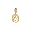 New Gabriel & Co. 14K Yellow Plain Gold Bujukan Paw Print Medallin Pendant With Detachable Bail