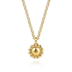 New Gabriel & Co. 14K Yellow Plain Gold Bujukan Pendant Necklace