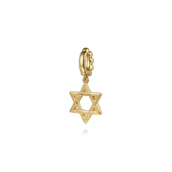 Sale Gabriel & Co. 14K Yellow Plain Gold Bujukan Star Of David Charm With Detachable Bail