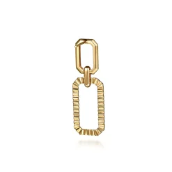 Best Gabriel & Co. 14K Yellow Plain Gold Diamond Cut Link Stud Drop Earrings