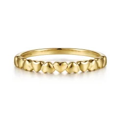 Discount Gabriel & Co. 14K Yellow Plain Gold Heart Stackable Ring