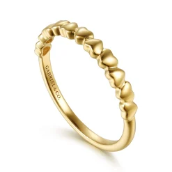 Discount Gabriel & Co. 14K Yellow Plain Gold Heart Stackable Ring