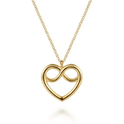 Gabriel & Co. 14K Yellow Plain Gold Infinity Heart Pendant Necklace