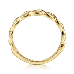 Sale Gabriel & Co. 14K Yellow Plain Gold Link Chain Stackable Ring