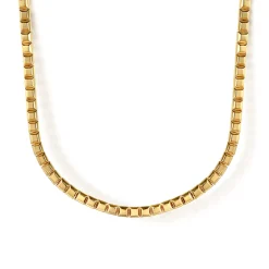 Sale Gabriel & Co. 14K Yellow Plain Gold Tennis Necklace