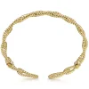 Clearance Gabriel & Co. 14K Yellow Plain Gold Twisted Rope Link Bangle