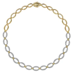 Clearance Gabriel & Co. 14K Yellow-White Chain Diamond Link Necklace