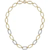 Clearance Gabriel & Co. 14K Yellow-White Chain Necklace with Diamond Link Stations