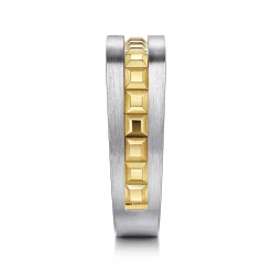 Outlet Gabriel & Co. 14K Yellow-White Gold Angular Ring in Satin Finish