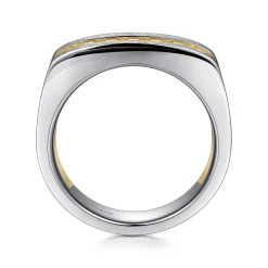 Outlet Gabriel & Co. 14K Yellow-White Gold Angular Ring in Satin Finish