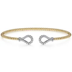 Gabriel & Co. 14K Yellow-White Gold Bujukan Diamond Teardrops Bangle