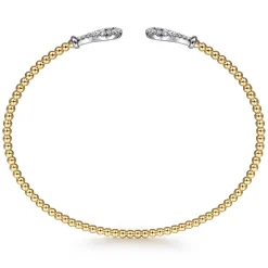 Gabriel & Co. 14K Yellow-White Gold Bujukan Diamond Teardrops Bangle
