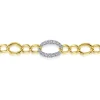 Discount Gabriel & Co. 14K Yellow-White Gold Chain Link Bracelet with Diamond Pave Oval Link Stations