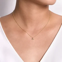 Discount Gabriel & Co. 14K Yellow-White Gold Diamond Evil Eye Pendant Necklace
