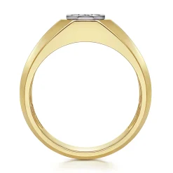 Hot Gabriel & Co. 14K Yellow-White Gold Diamond Mens Engagement Ring in High Polish Finish