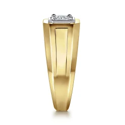 Outlet Gabriel & Co. 14K Yellow-White Gold Mens Engagement Ring in High Polish Finish