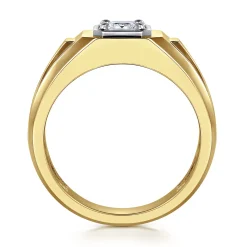 Outlet Gabriel & Co. 14K Yellow-White Gold Mens Engagement Ring in High Polish Finish