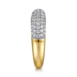 Clearance Gabriel & Co. 14K Yellow-White Gold Pave Diamond Anniversary Band - 1.05 ct