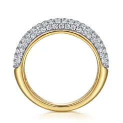 Clearance Gabriel & Co. 14K Yellow-White Gold Pave Diamond Anniversary Band - 1.05 ct