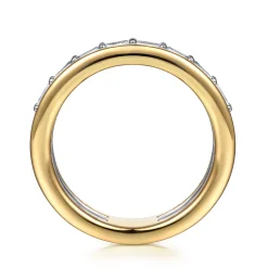 Discount Gabriel & Co. 14K Yellow-White Gold Prong Baguette Diamond Anniversary Band - 0.24 ct