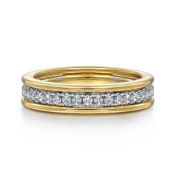 Online Gabriel & Co. 14K Yellow-White Gold Round Diamond Anniversary Band - 0.25 ct