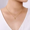 Best Gabriel & Co. 14K Yellow-White Gold Twisted Rope Clover Pendant Necklace with Diamond Center