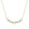 Discount Gabriel & Co. 14K Yellow-White Gold Twisted Rope Oval Link Necklace with Diamond Connectors