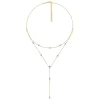 Outlet Gabriel & Co. 14K Yellow-White Gold Two Strand Diamond Station Y Necklace