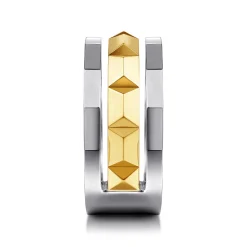 Outlet Gabriel & Co. 14K Yellow-White Gold Wide Faceted Ring in High Polished Finish