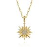 Best Gabriel & Co. 14K Y G D Starburst Medallion Pendant in Size 24mm With Detachable Bail
