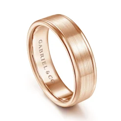 Online Gabriel & Co. Landon - 14K Rose Gold 6mm - Men's Wedding Band in Satin Finish