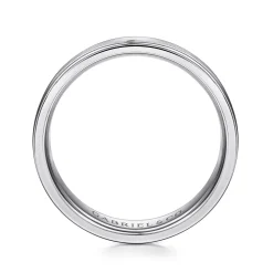 New Gabriel & Co. Landon - 14K White Gold 6mm - Men's Wedding Band in Satin Finish