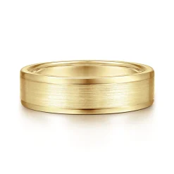 Discount Gabriel & Co. Landon - 14K Yellow Gold 6mm - Men's Wedding Band in Satin Finish