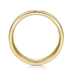 Discount Gabriel & Co. Landon - 14K Yellow Gold 6mm - Men's Wedding Band in Satin Finish