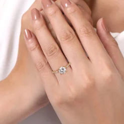 Clearance Gabriel & Co. Lanna - 14K Rose Gold Round Diamond Engagement Ring