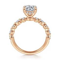 Clearance Gabriel & Co. Lanna - 14K Rose Gold Round Diamond Engagement Ring