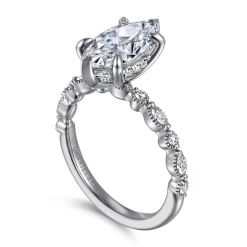 Hot Gabriel & Co. Lanna - 14K White Gold Marquise Shape Diamond Engagement Ring